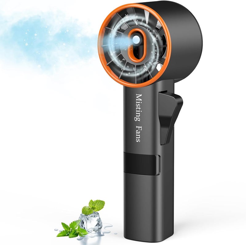 Ausic Portable Handheld Misting Fan, Turbo Fans with Mist, High-Speed, 3 Speeds Personal Small Water Spray Fan, Outdoor Cooling Rechargeable Battery Operated Fans for Kids/Travel/Makeup/Shopping - Image 1